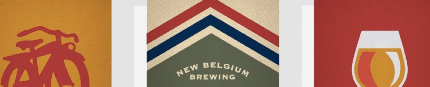 Artistic representation of New Belgium Brewing logo and bicycle