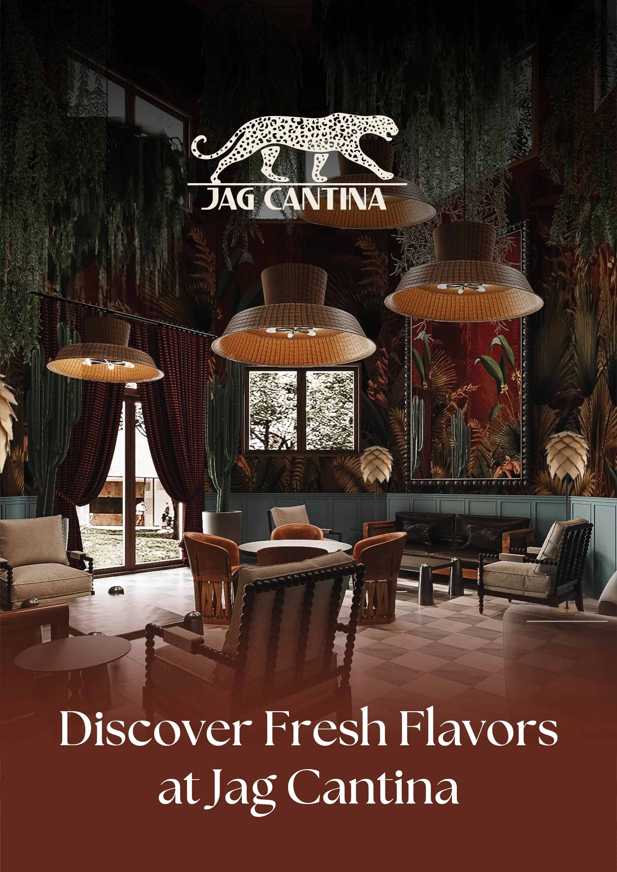Stylish restaurant interior at Jag Cantina with modern decor