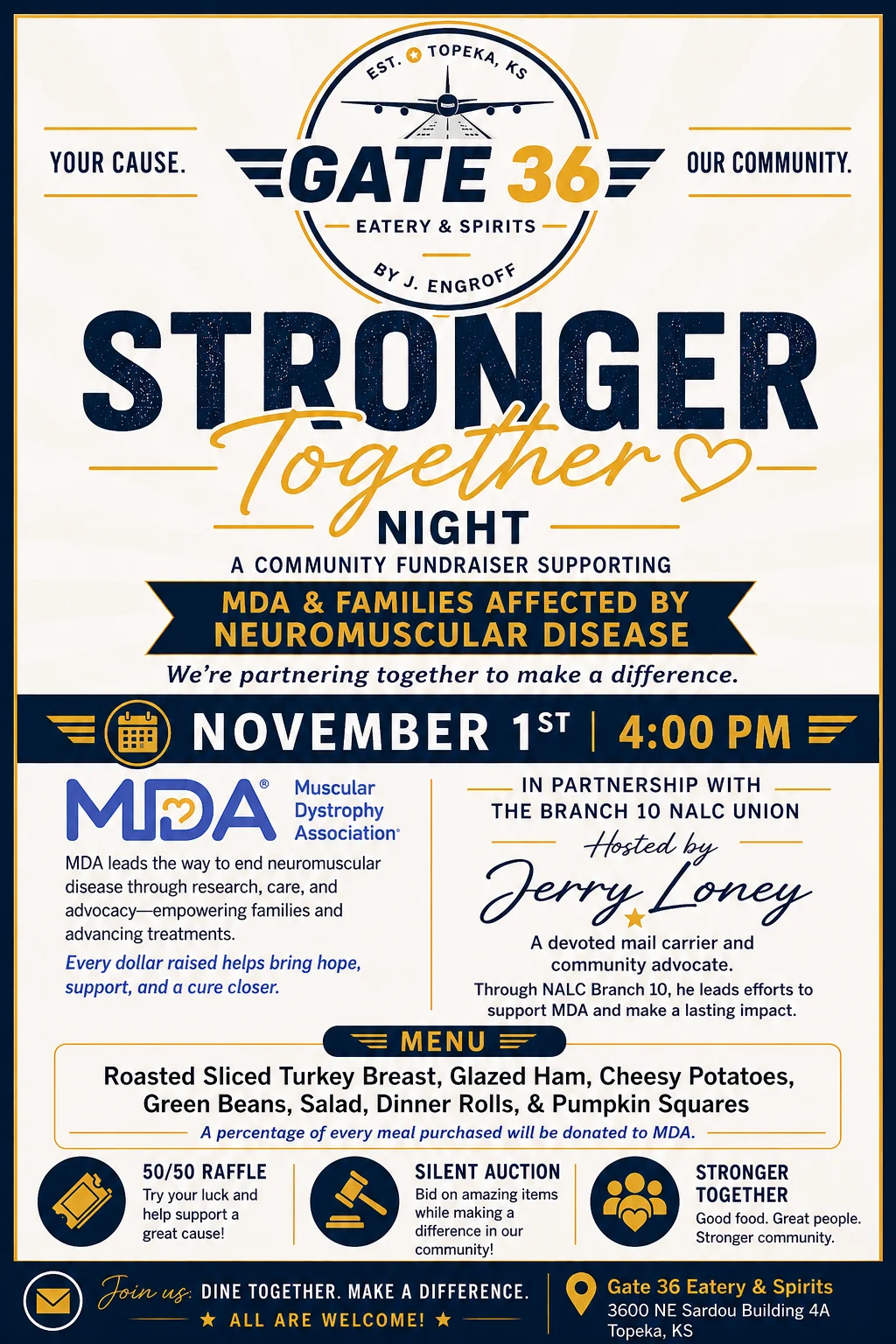 Community fundraiser event poster for neuromuscular disease support
