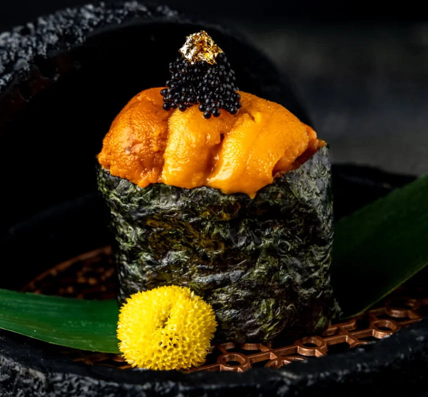 Japanese uni sushi presented elegantly