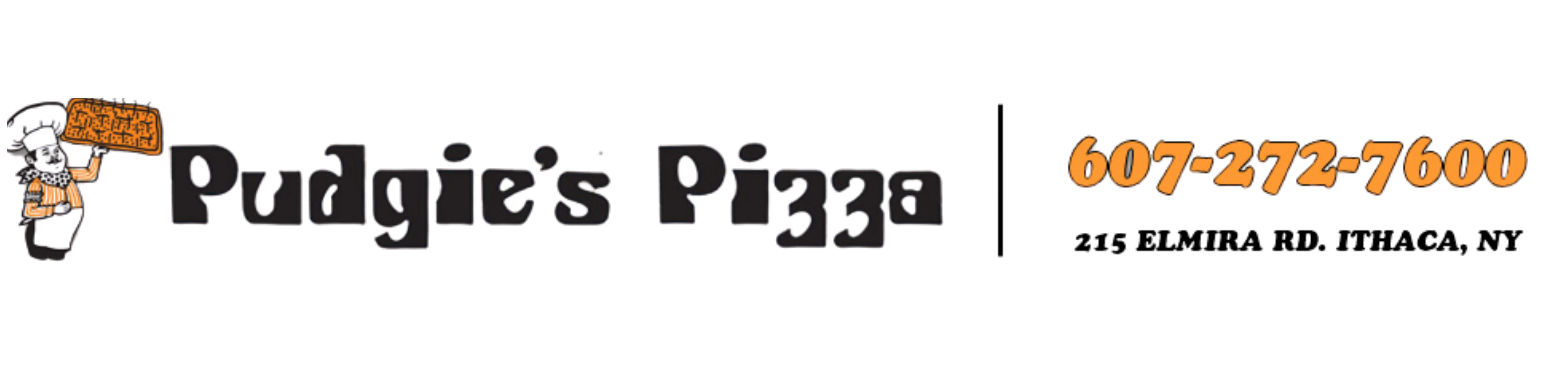 Pudgie's Pizza logo featuring a playful chef