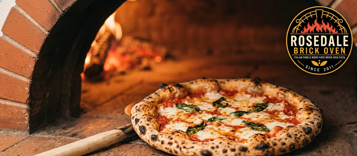 Margherita pizza fresh from a wood-fired oven