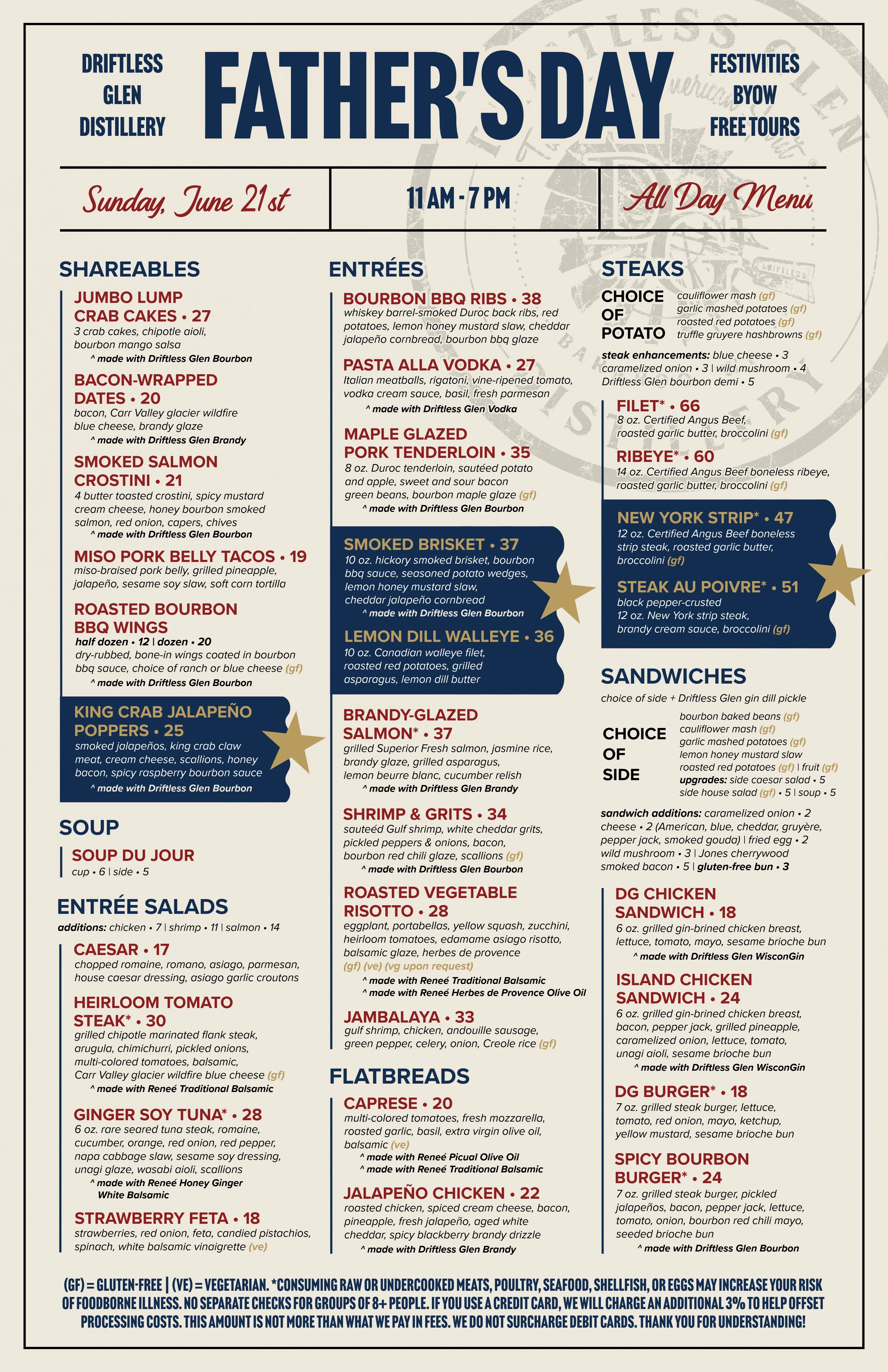 2026 Father's Day Menu