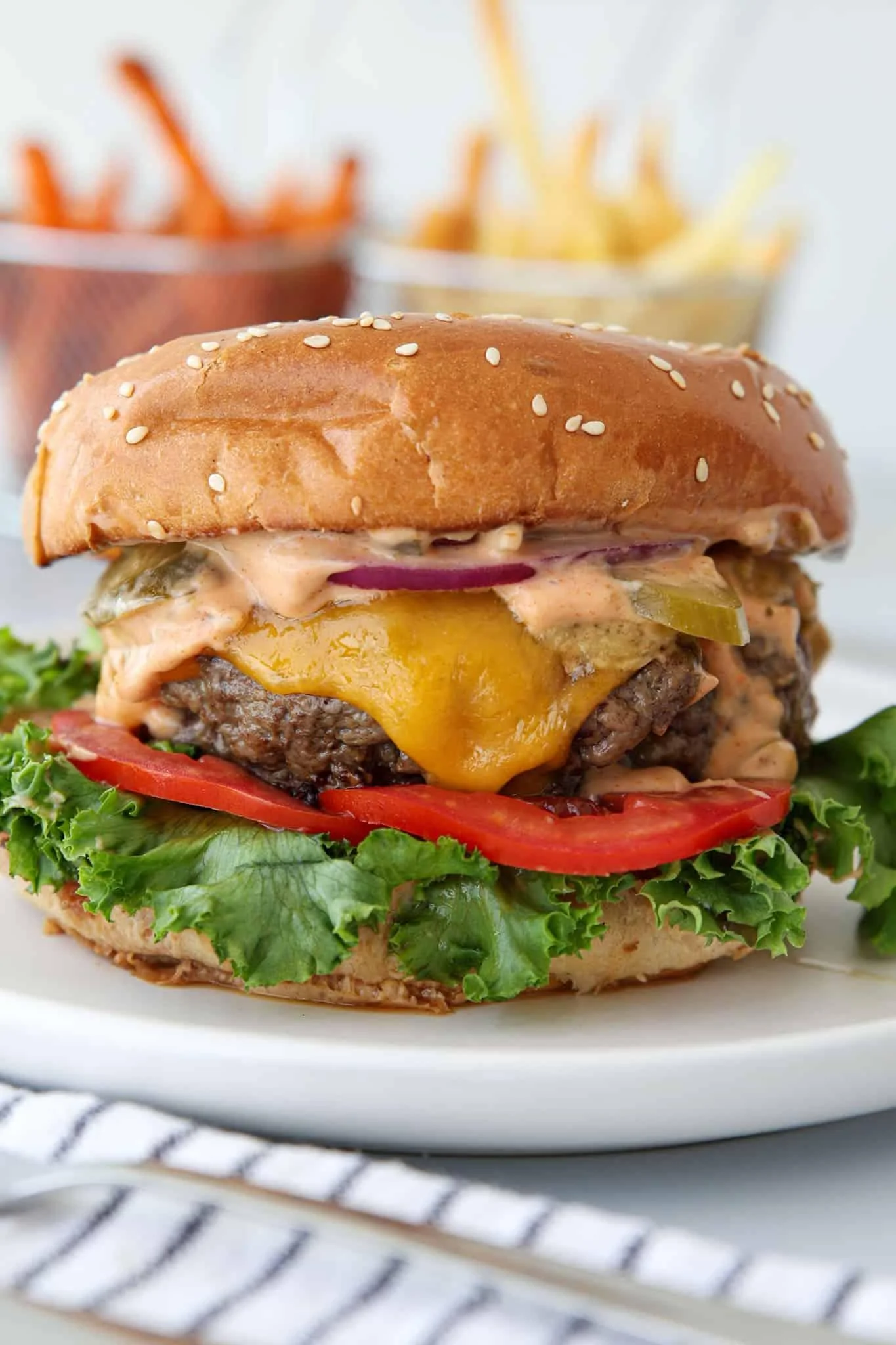 Beef Chapli Burger & Fries