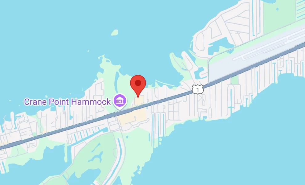 Map showing location near Crane Point Hammock in Florida Keys