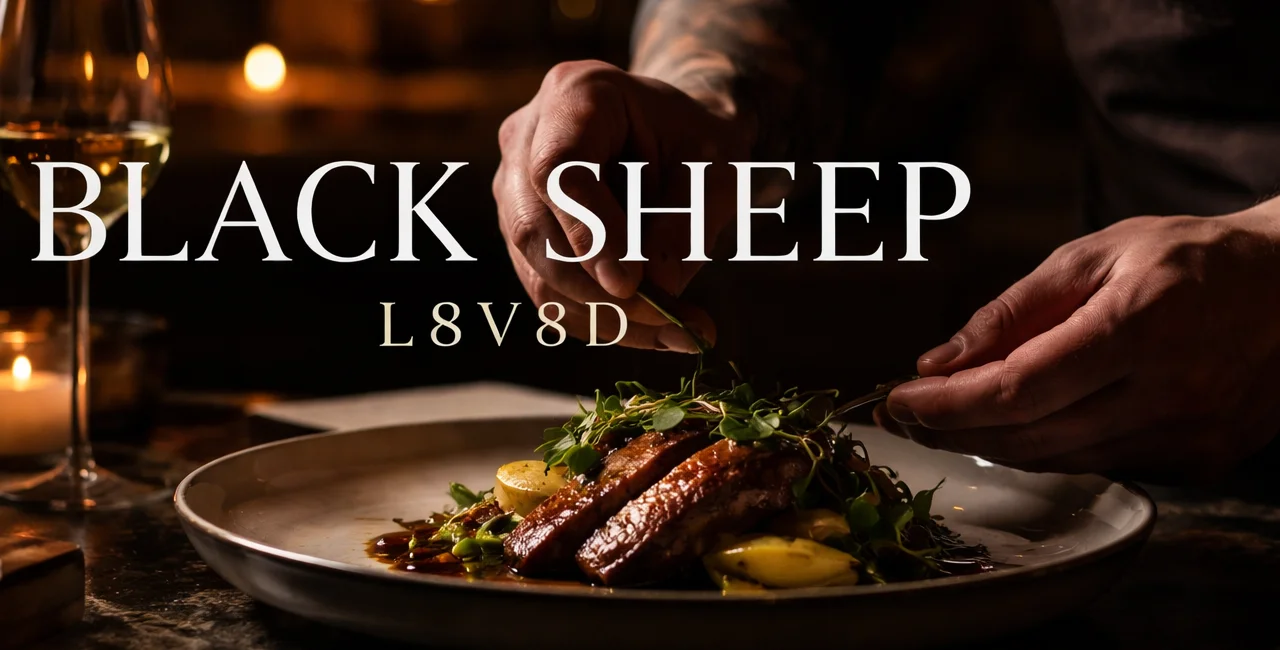Artfully plated duck breast in a fine dining setting