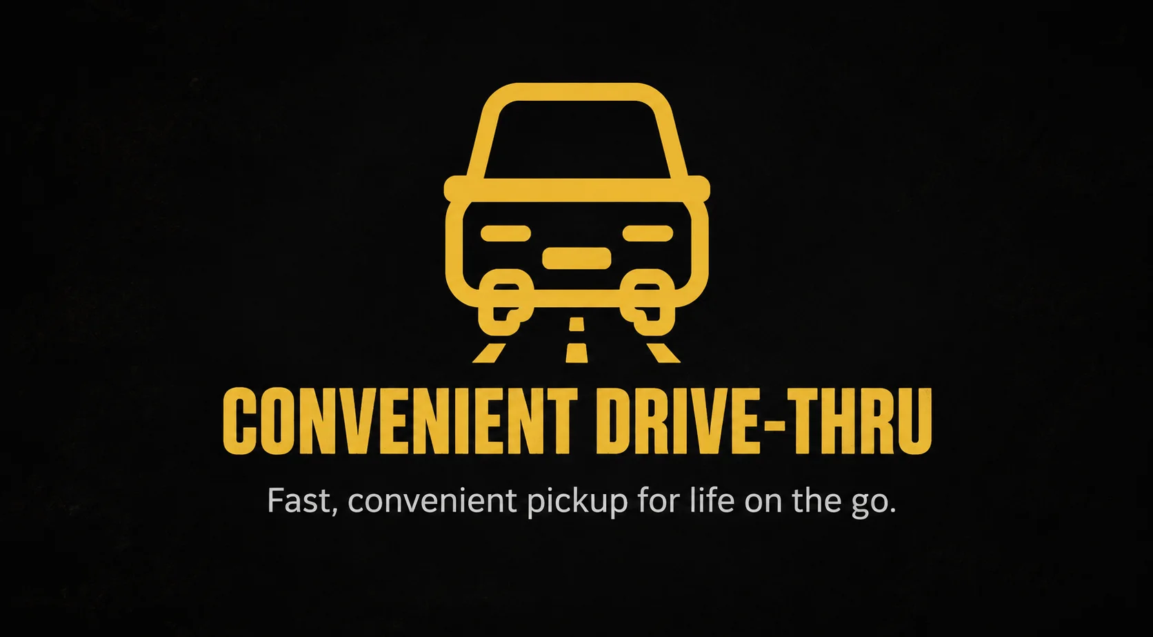 Drive-thru service icon for fast food convenience