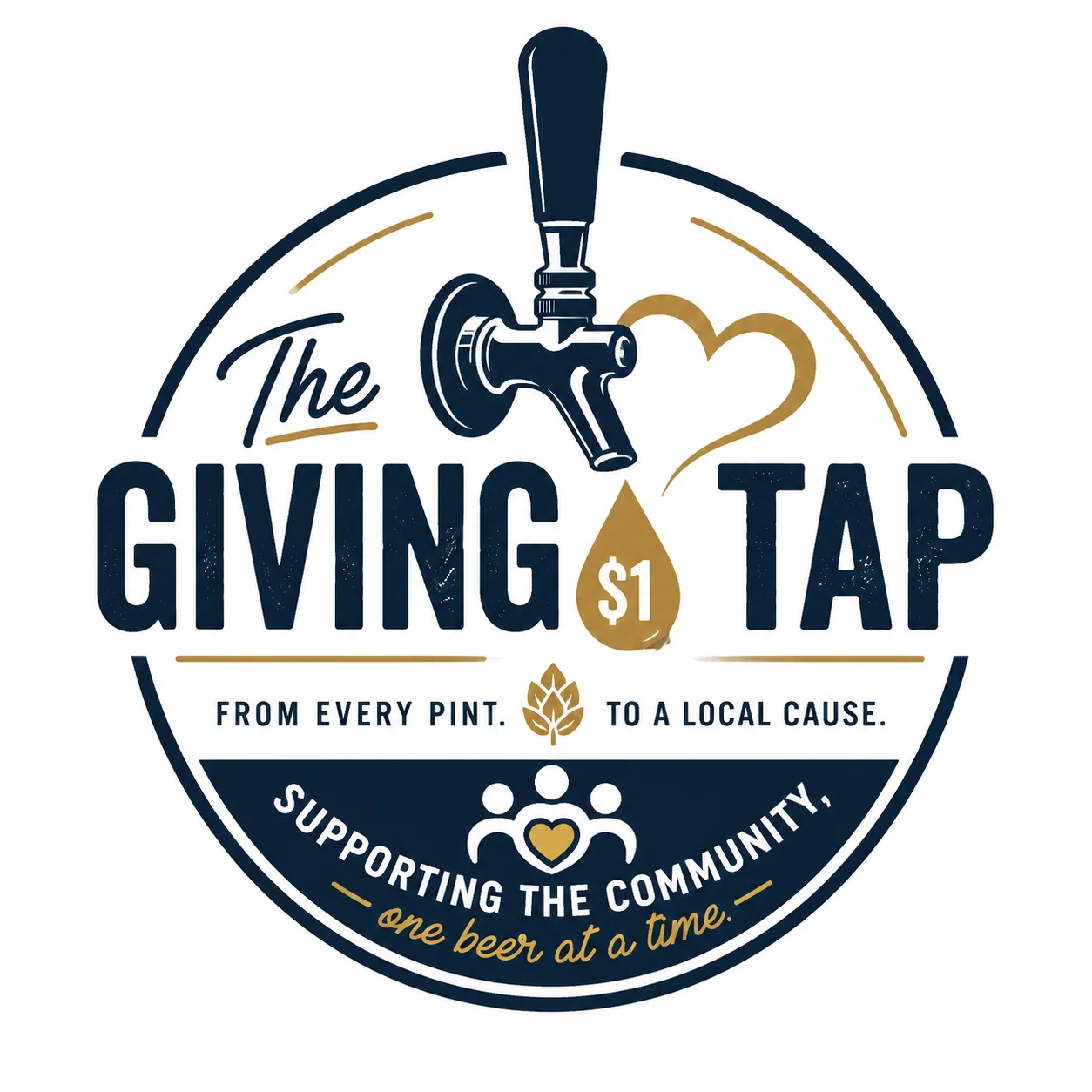 Logo for The Giving Tap initiative supporting local causes