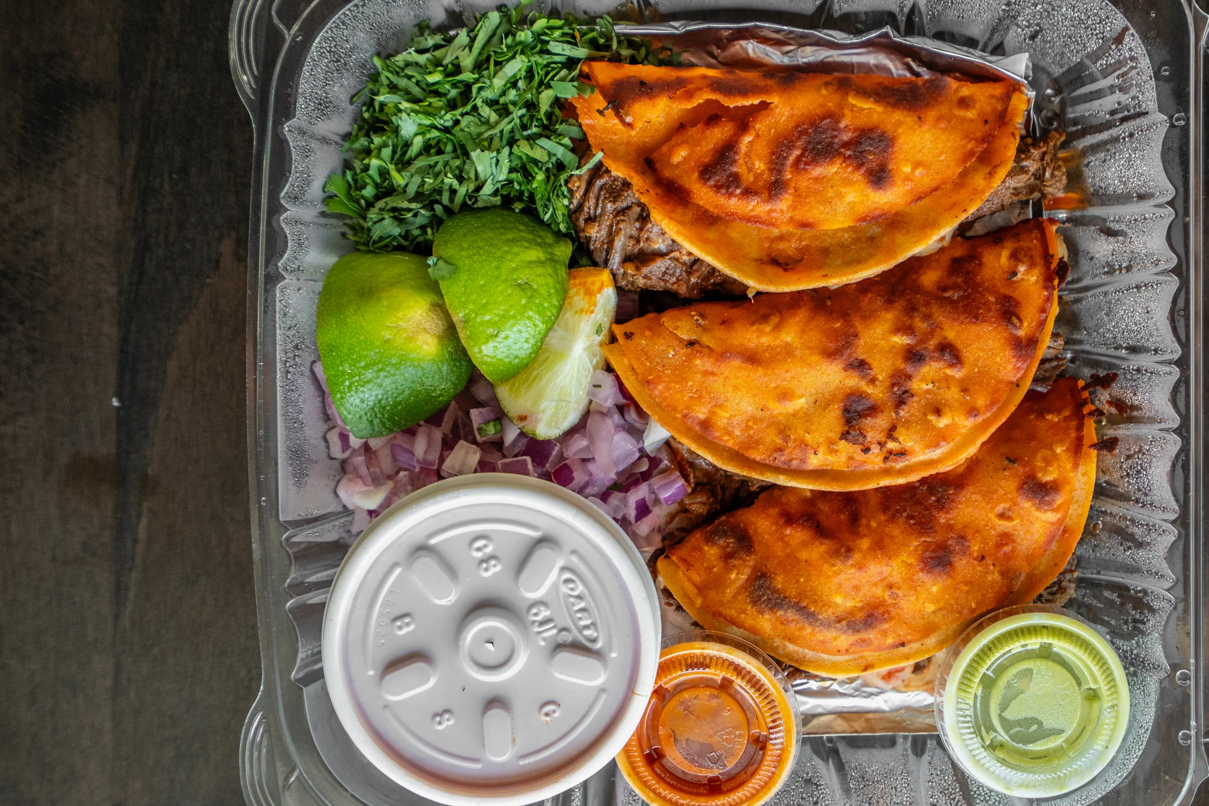 Delicious Mexican tacos with beef and fresh toppings