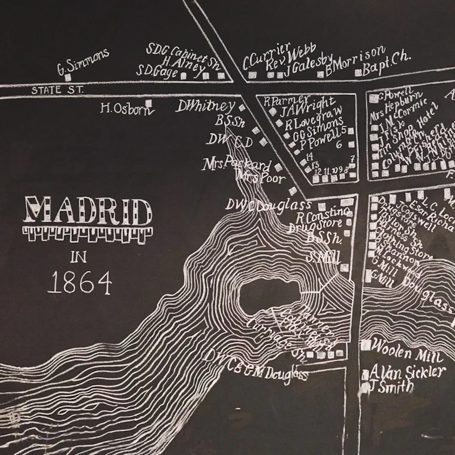 Historical map of Madrid from 1864, showcasing streets and landmarks