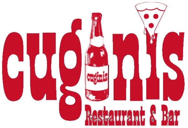 Cugini's Restaurant & Bar logo featuring pizza and beer