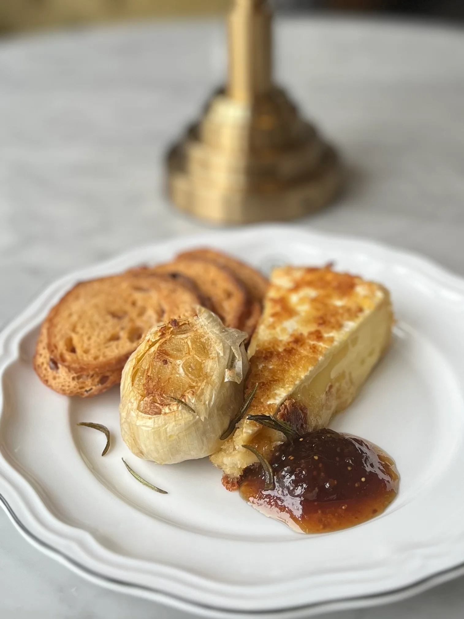 Spanish tortilla with roasted onion and fig jam