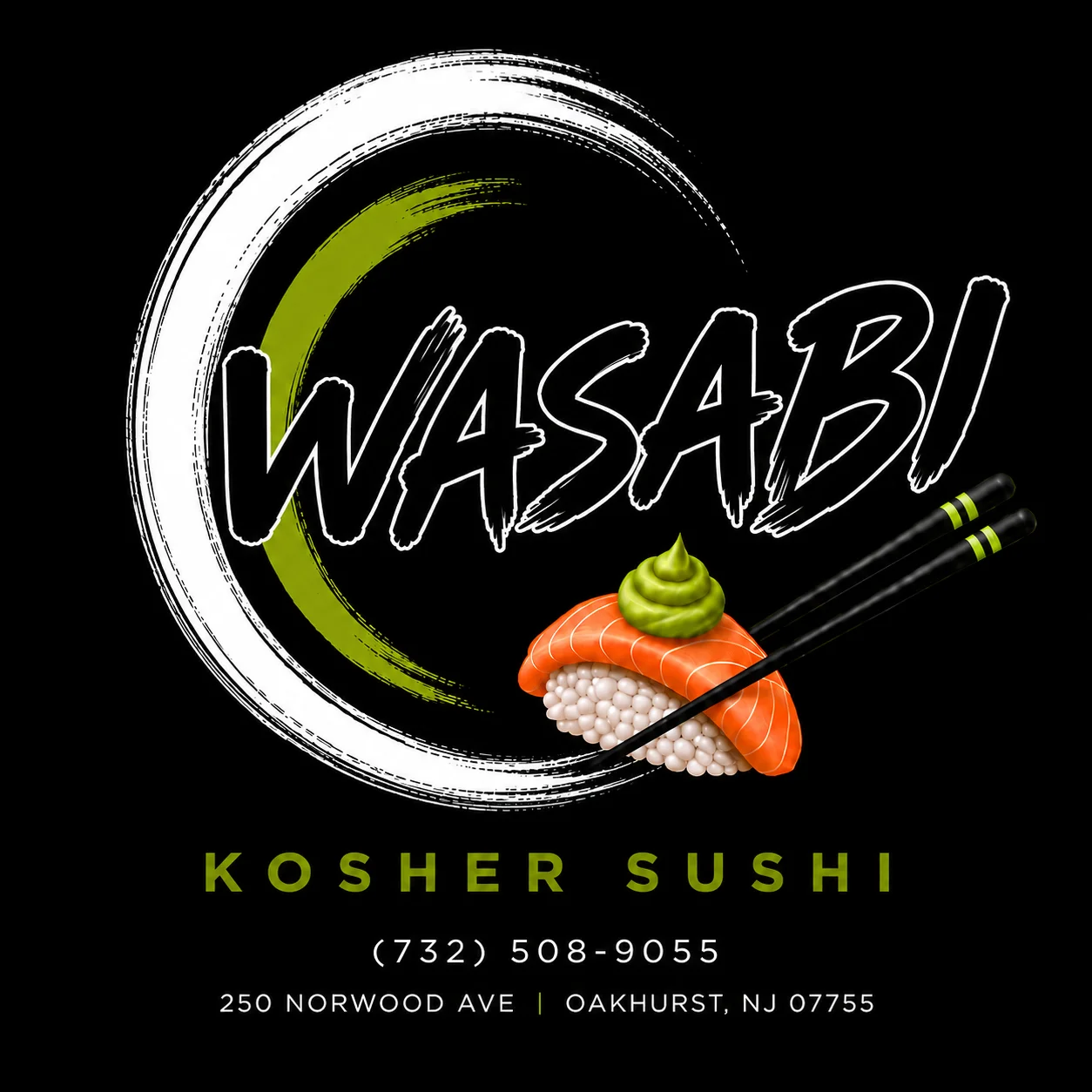 Logo for Wasabi Kosher Sushi restaurant in Oakhurst, NJ