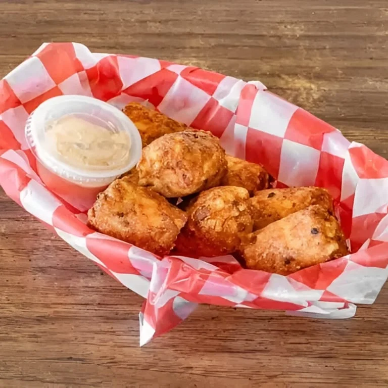 Southern-style hush puppies with dipping sauce