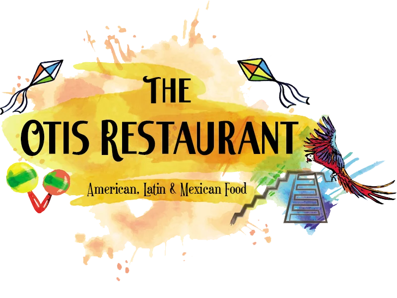 Colorful logo of The Otis Restaurant featuring American and Latin cuisine