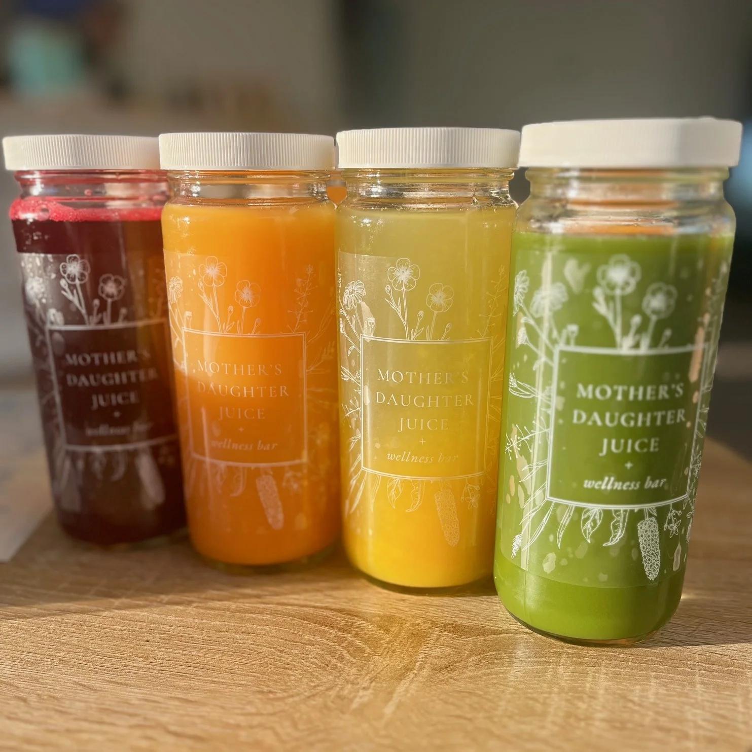 Assorted wellness juices from Mother's Daughter Juice