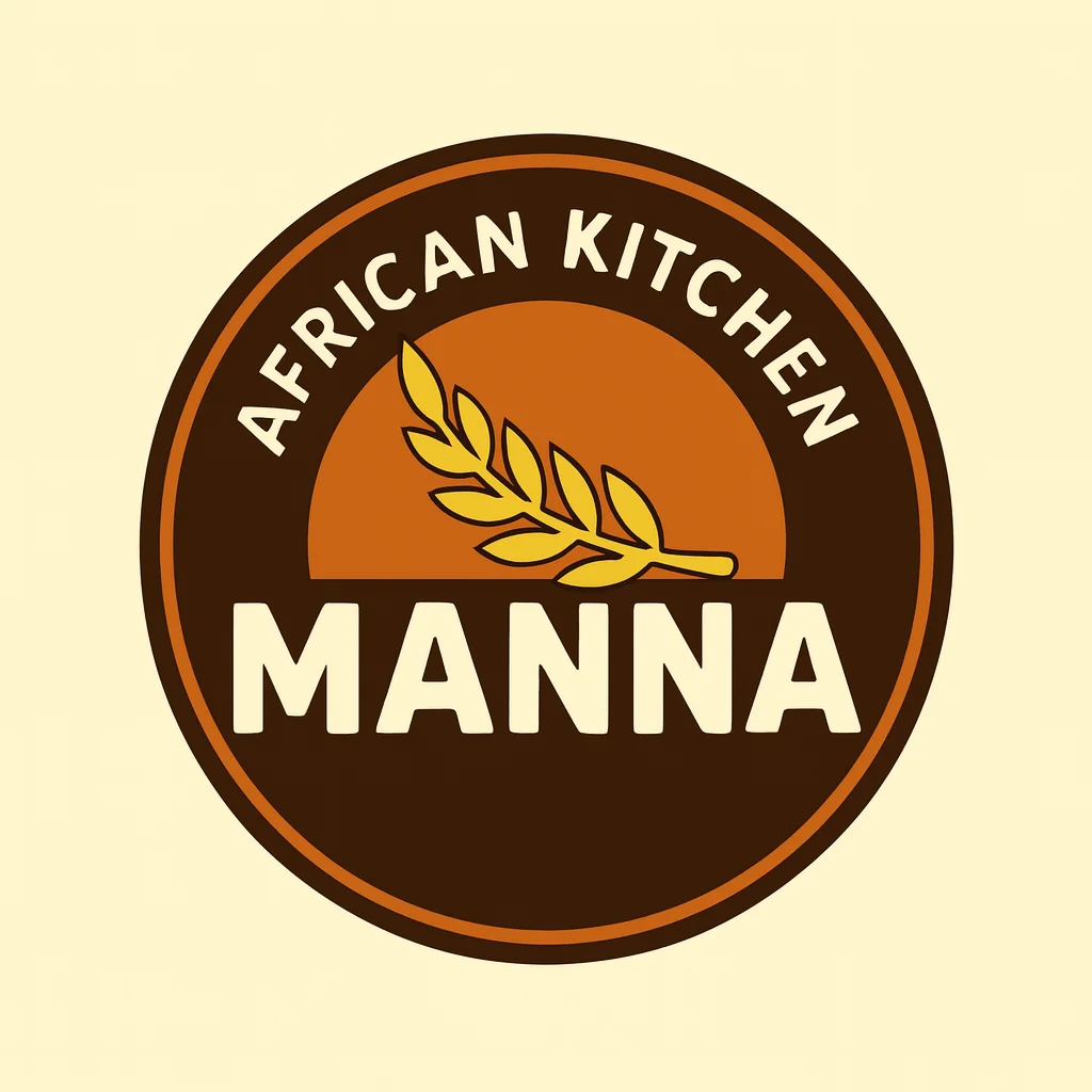 Logo of African Kitchen Manna featuring a wheat symbol