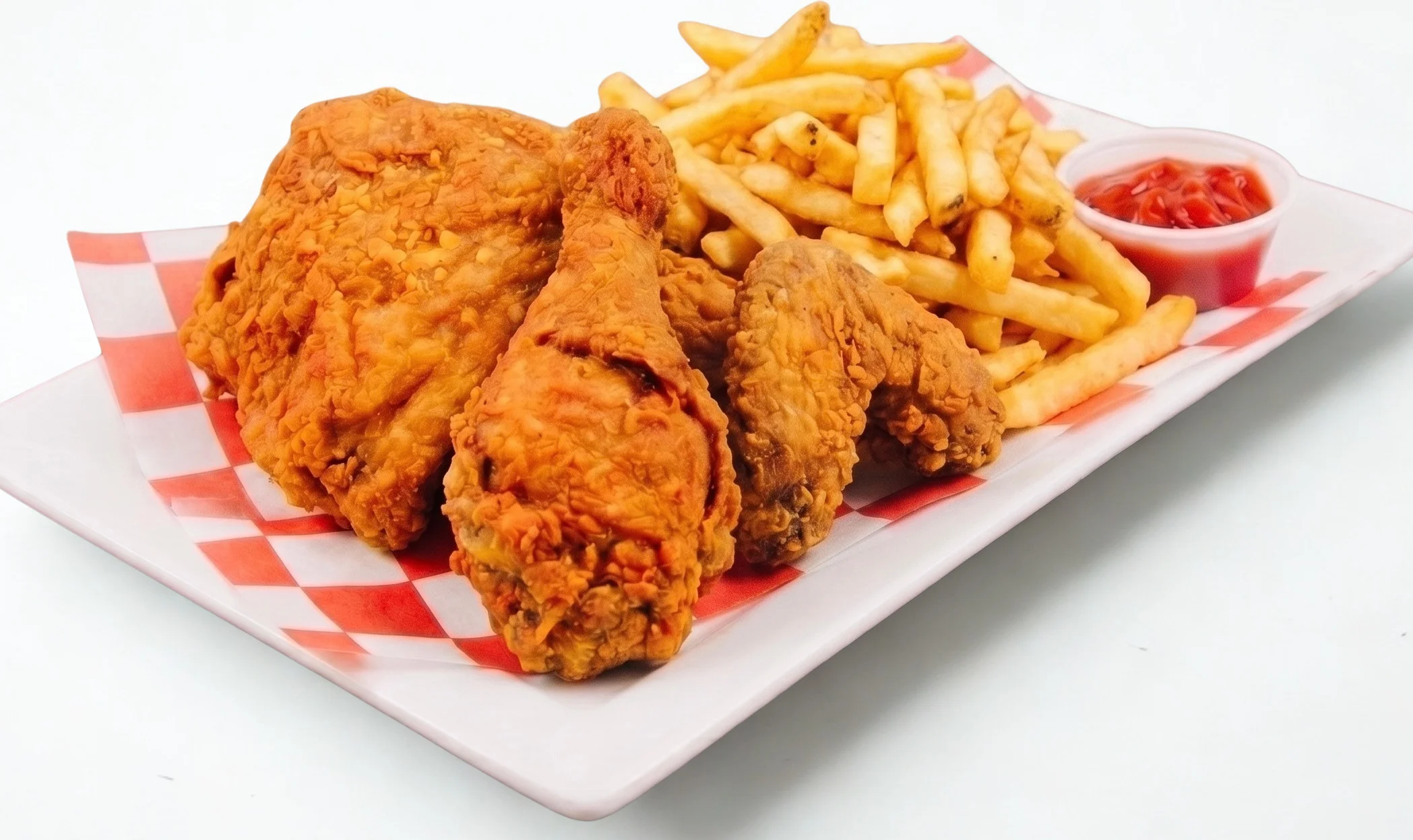 Crispy Southern fried chicken in a serving tray