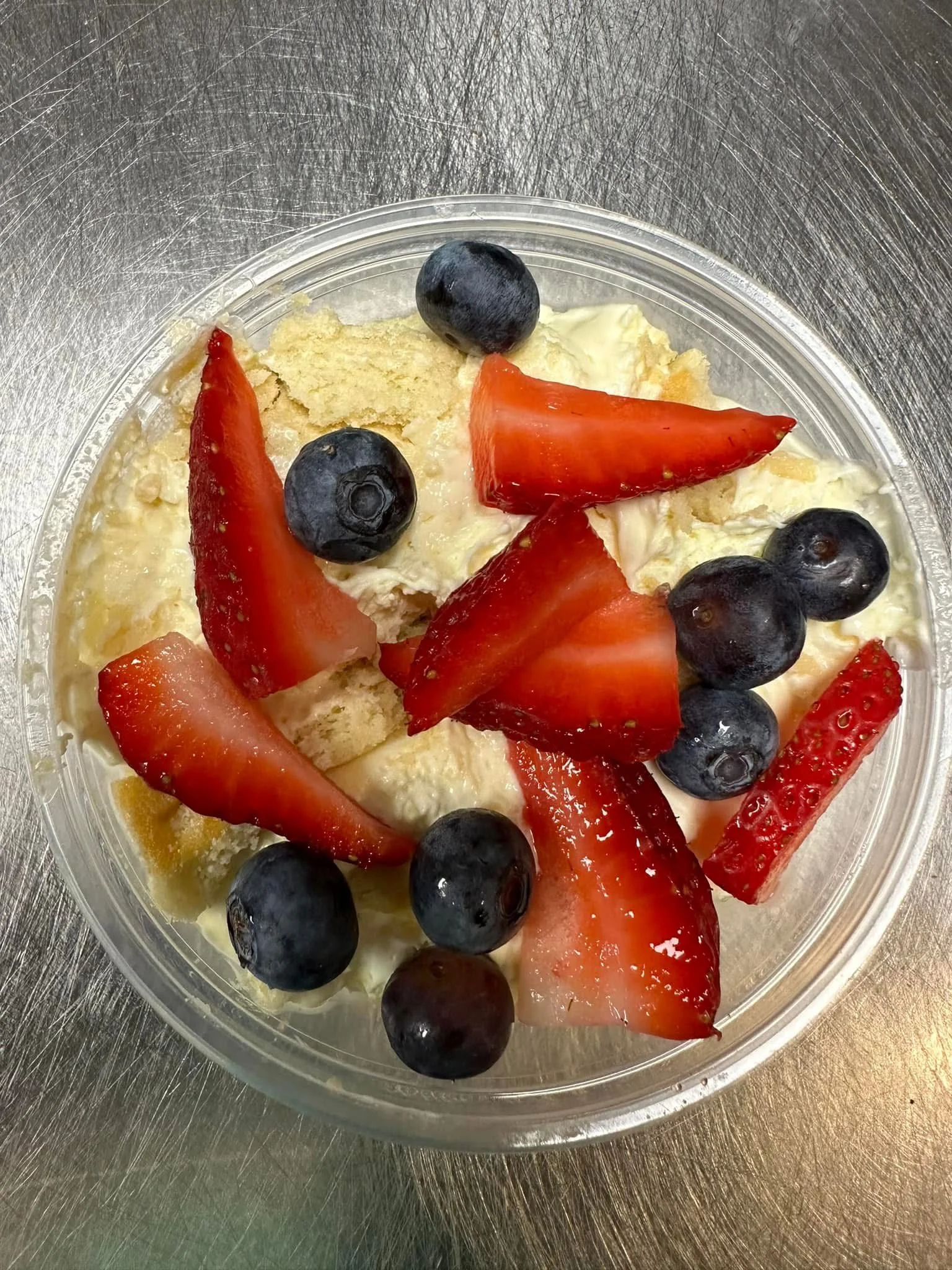 Delicious strawberry shortcake with fresh berries