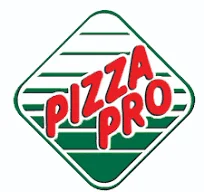 Pizza Pro logo featuring bold red text on a green and white background
