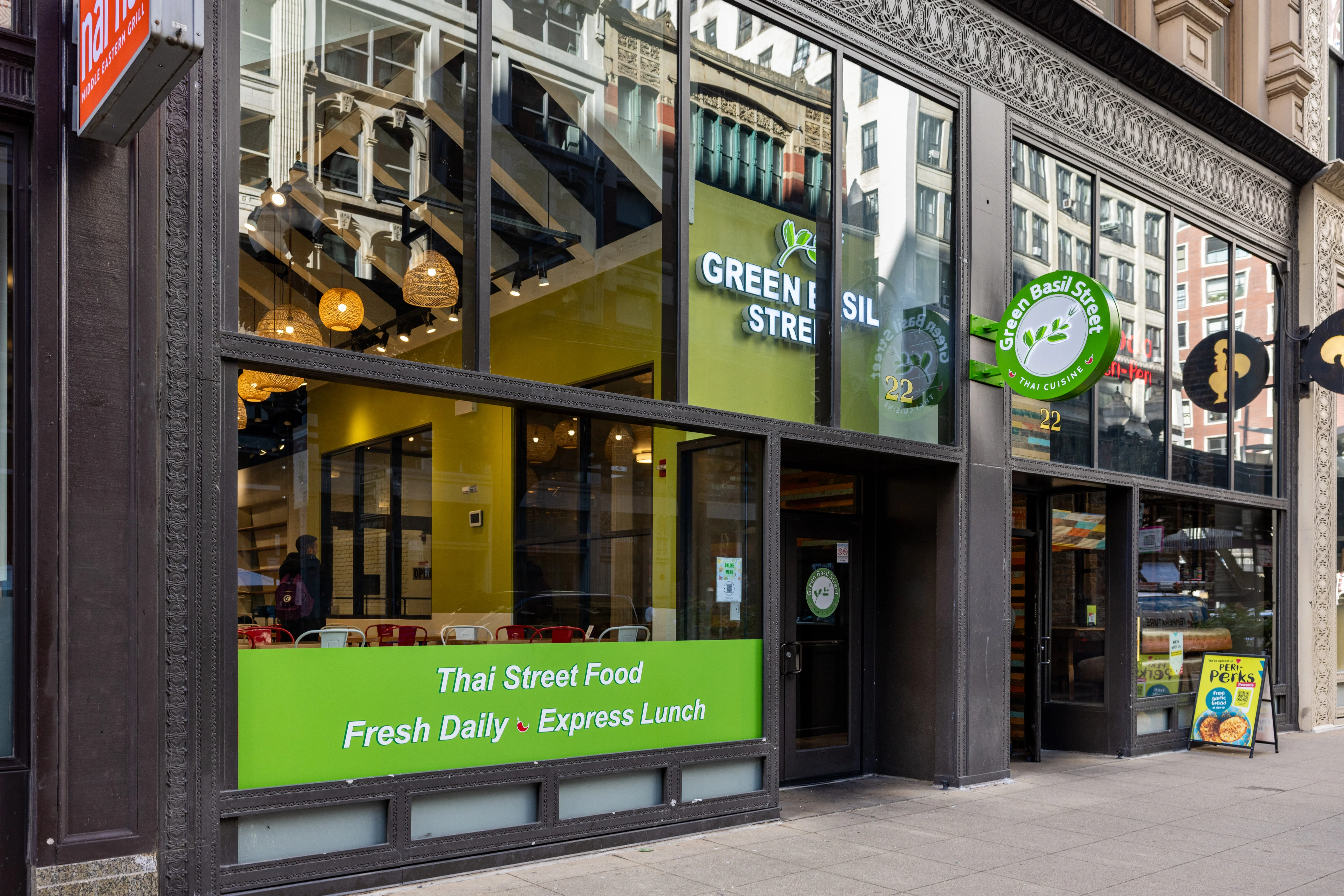 Exterior of Green Basil Street, a Thai street food restaurant