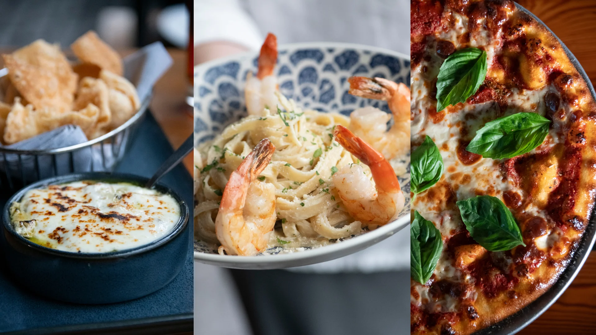 Delicious shrimp fettuccine alfredo with herbs
