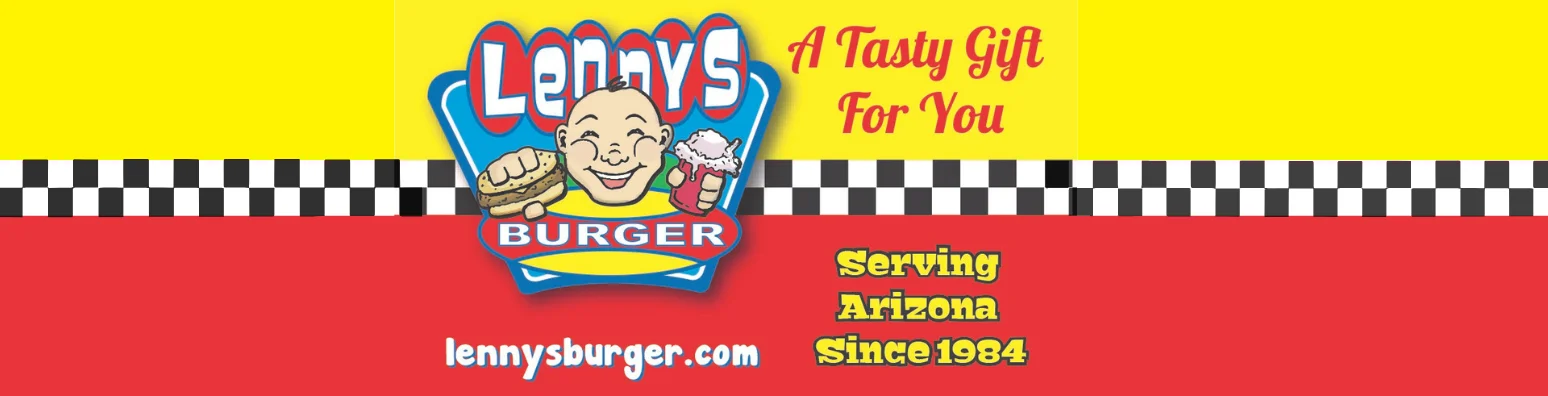Lenny's Burger restaurant banner with colorful design