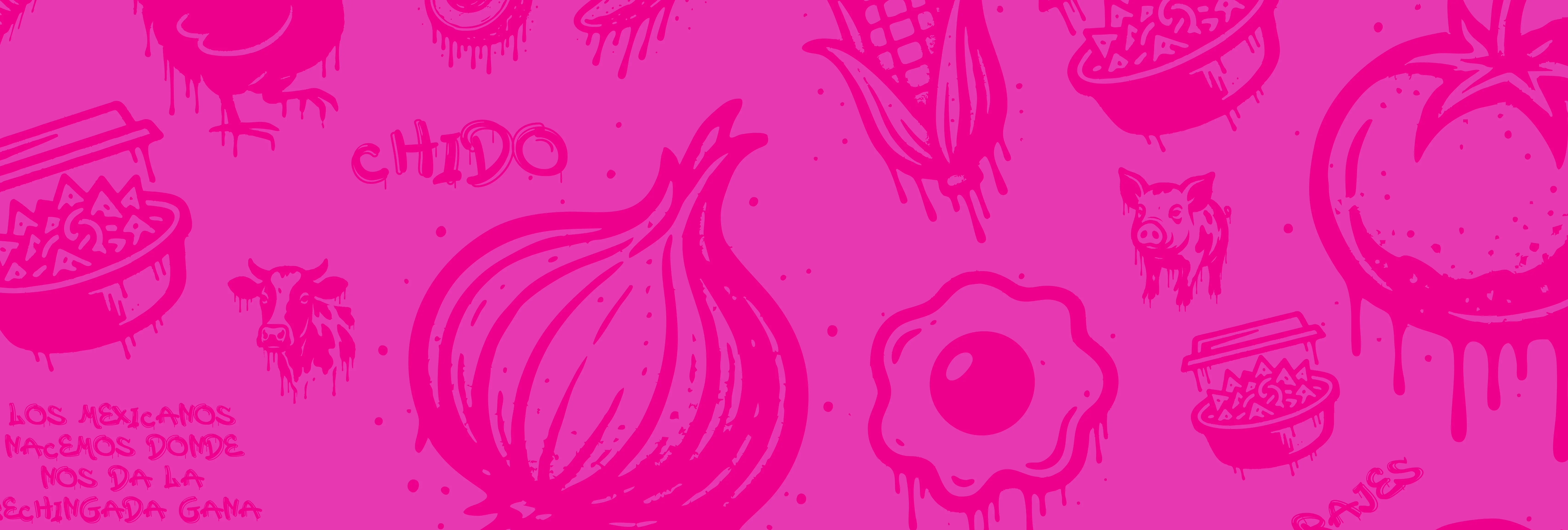 Colorful Mexican food-themed illustration with vibrant designs