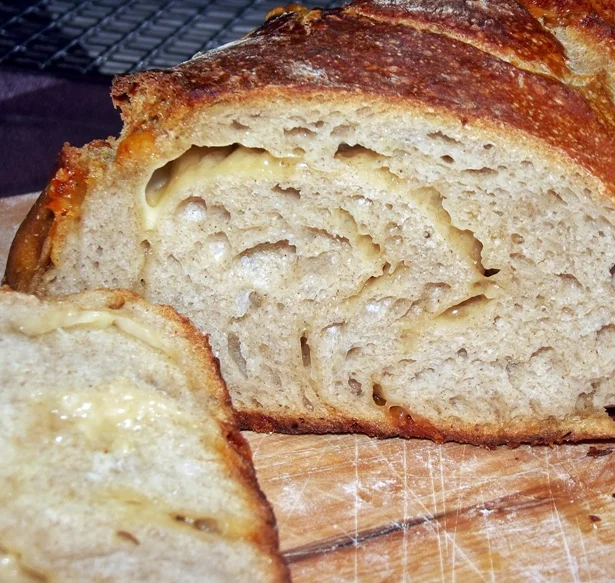 Artisan sourdough bread with a golden crust