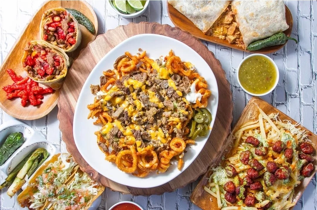 Loaded Mexican nachos with beef and cheese