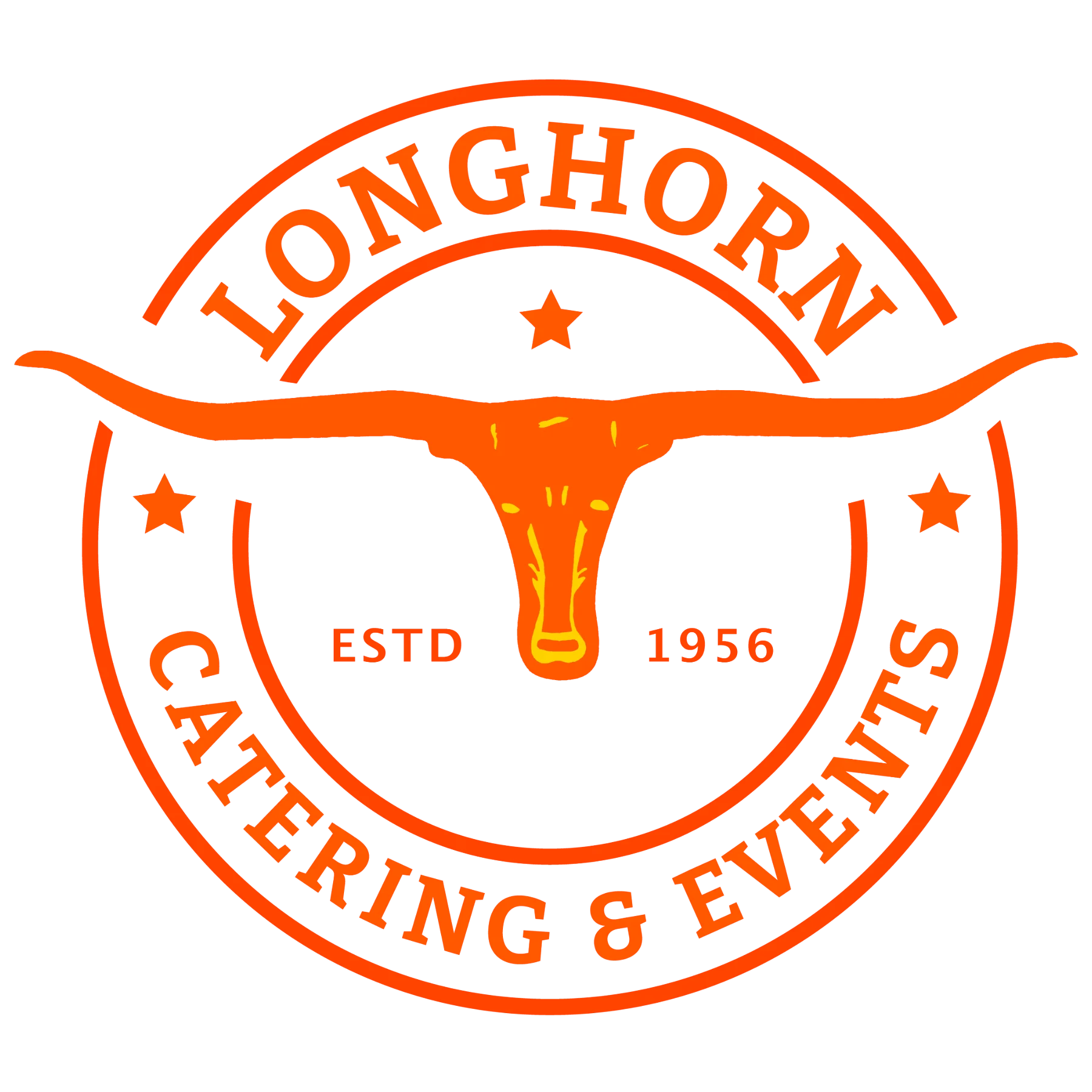 Longhorn Catering & Events logo with a longhorn silhouette