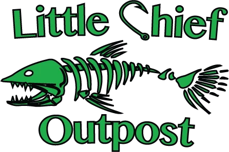 Logo of Little Chief Outpost featuring a fish skeleton design