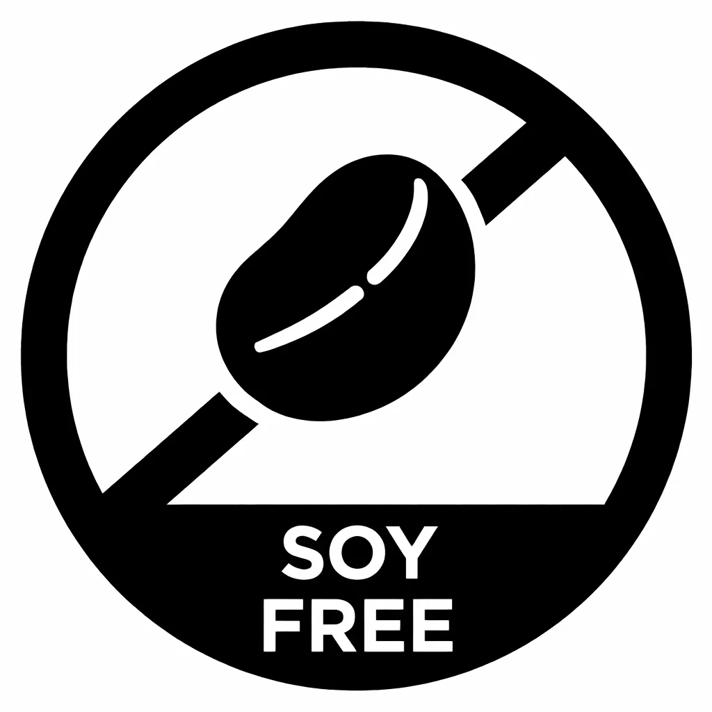 Soy-free dietary option symbol for restaurant menu.