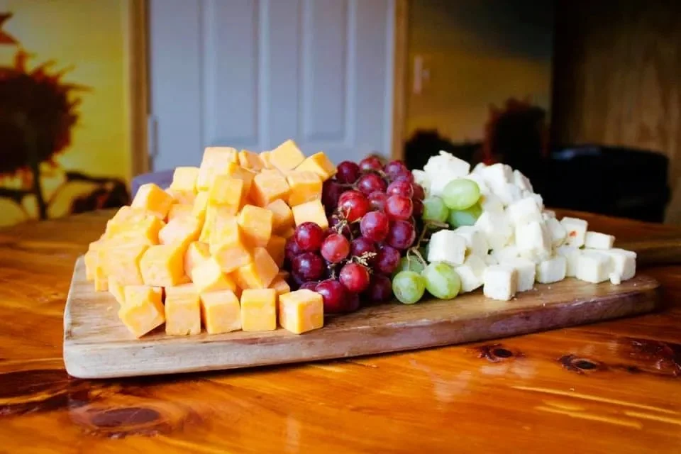 Cheese and grape platter for entertaining