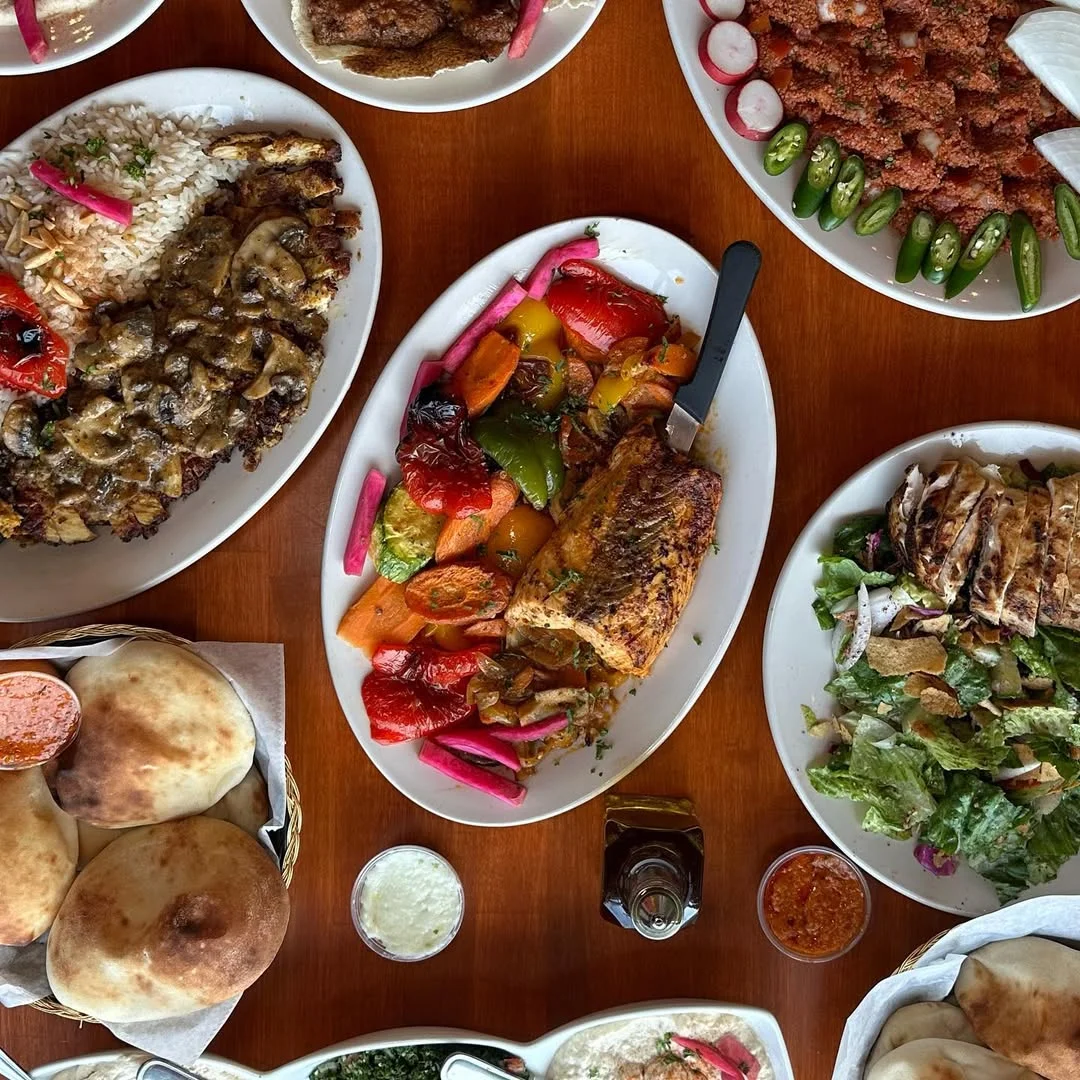 Assorted Middle Eastern dishes served at Malek Al Kabob