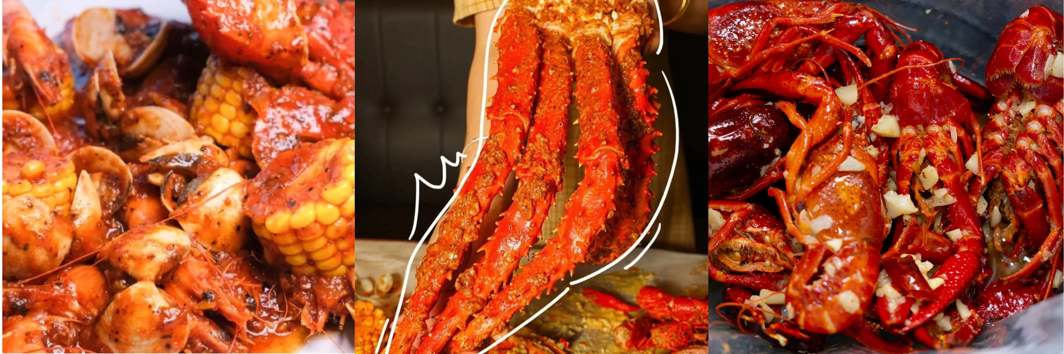 Spicy Cajun seafood boil with shrimp and crab