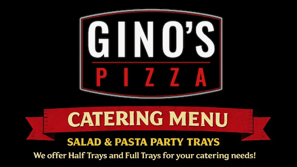 Catering menu for Italian pasta and salad dishes