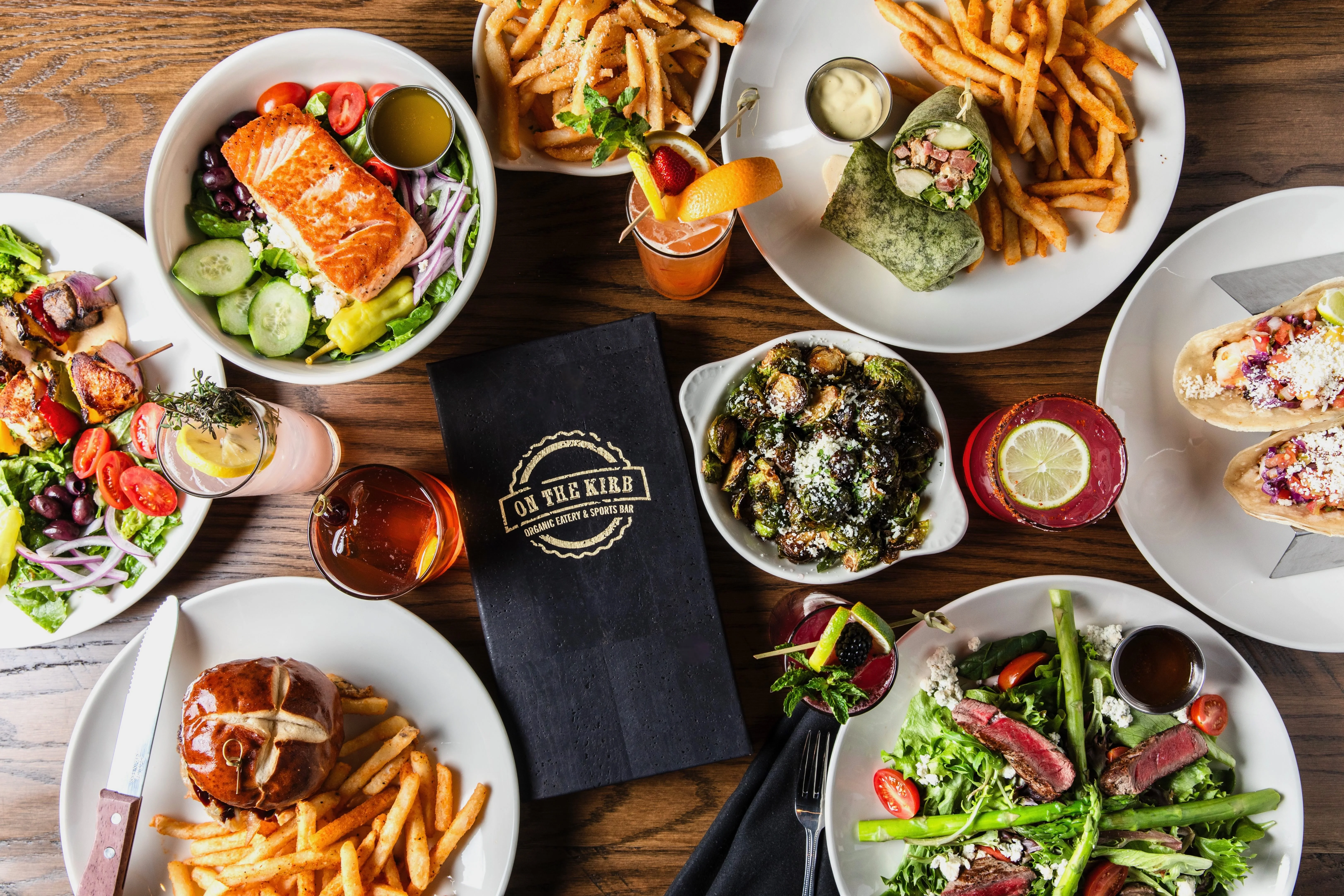 Variety of dishes at a modern American eatery