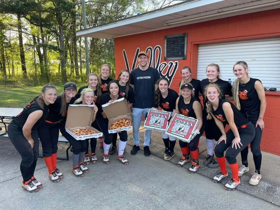Cutter's Pizzeria in Alexandria, Alabama feeding Alexandria High School Softball Team