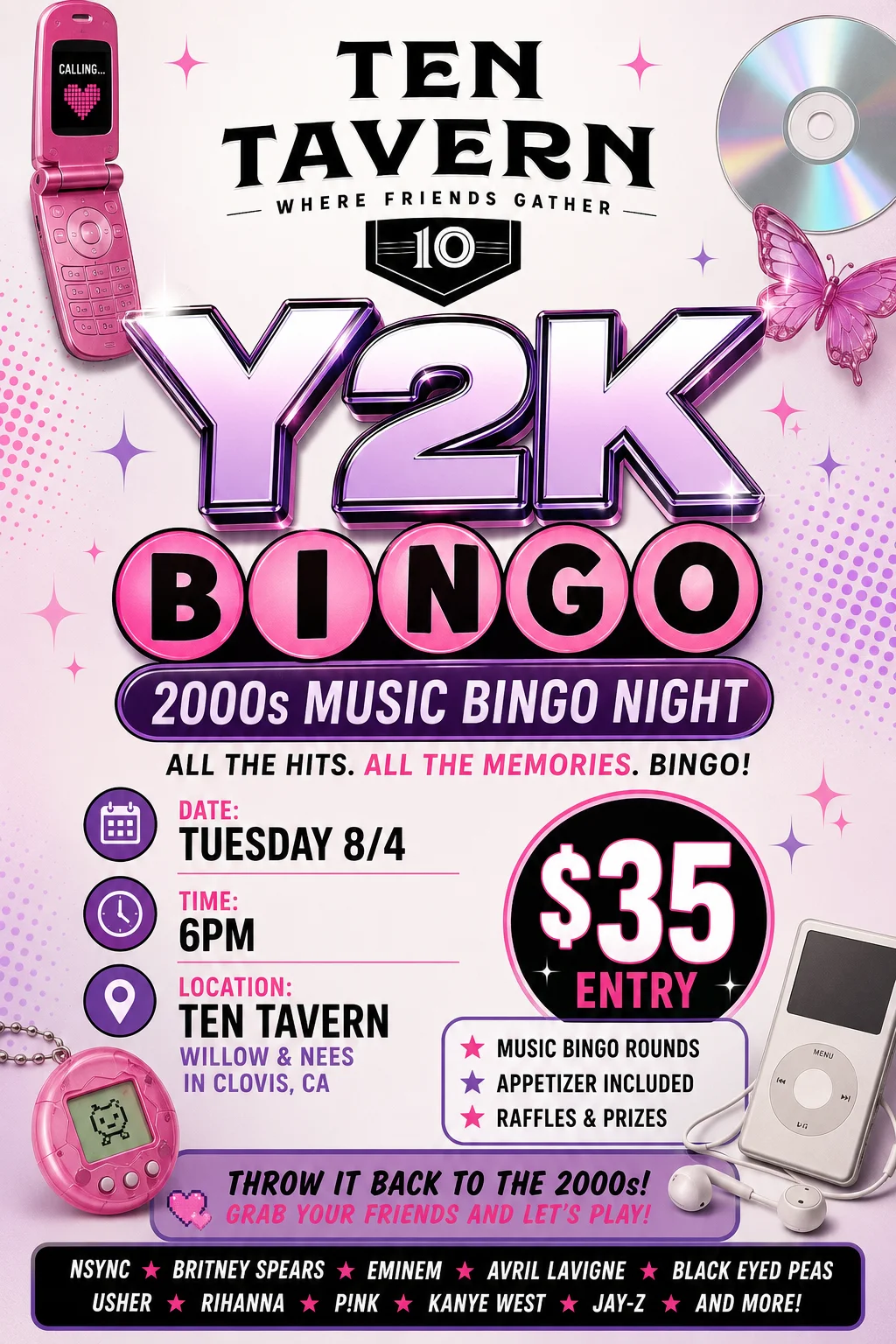 Y2K Music Bingo