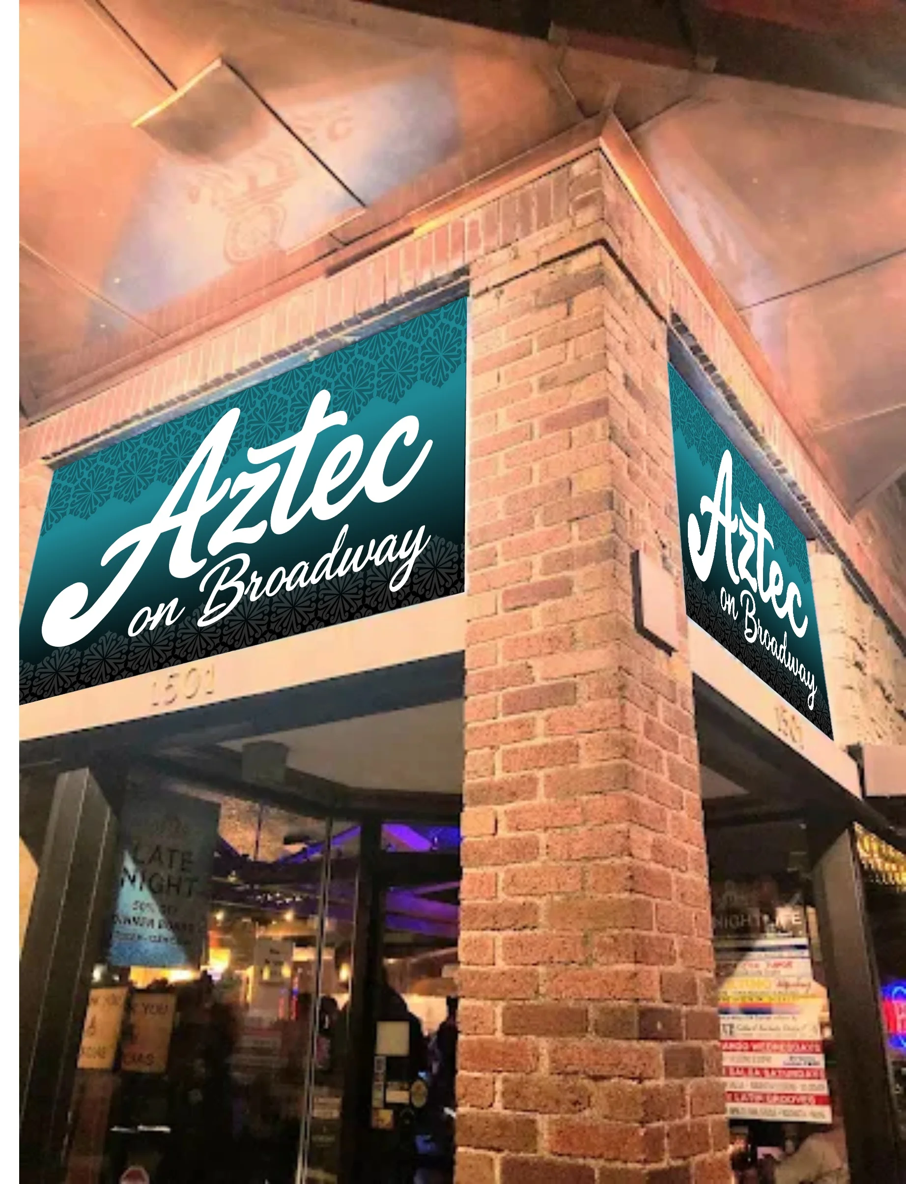 Entrance of Aztecon Broadway Mexican Restaurant in Portland