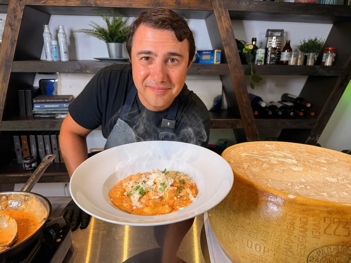 Creamy Italian gnocchi served in a bowl