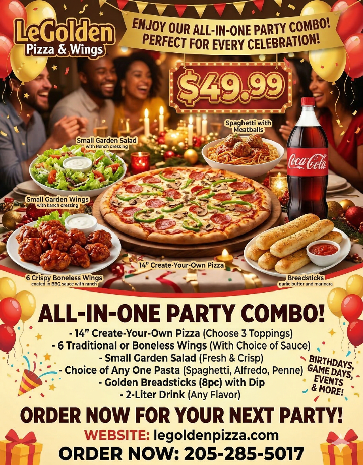 Le Golden Pizza - All-In-One Party Pack