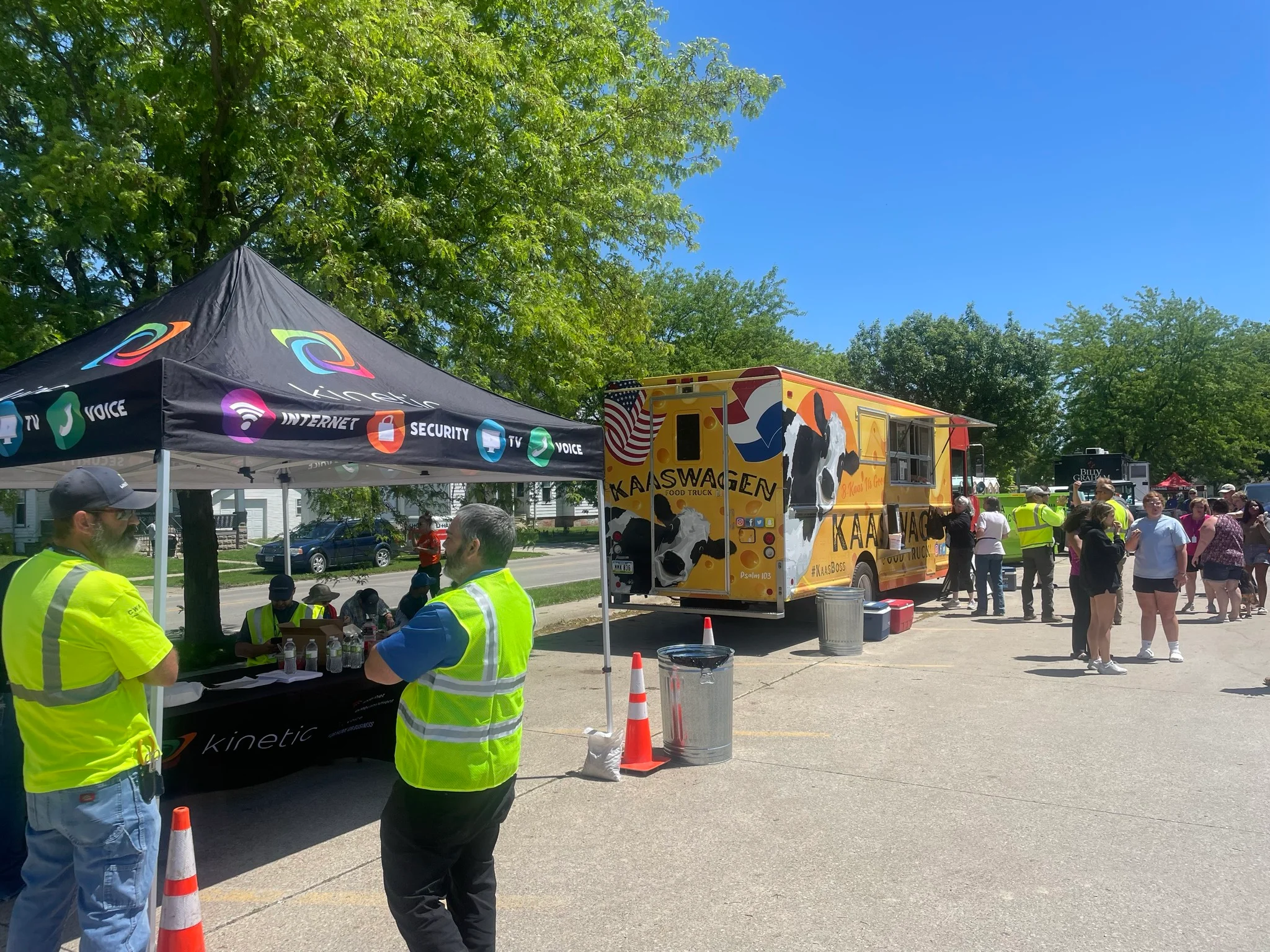 Food truck serving diverse cuisine at a community event