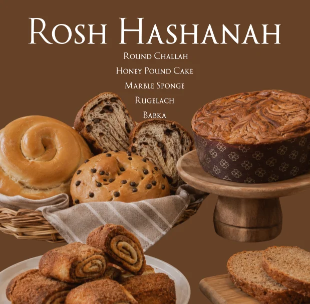 Assorted Jewish baked goods for Rosh Hashanah celebration
