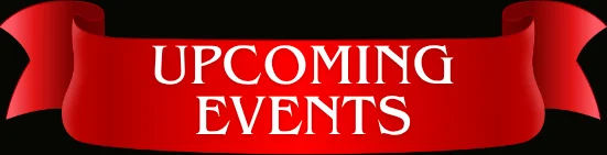 Red ribbon banner with the text 'Upcoming Events' in white letters