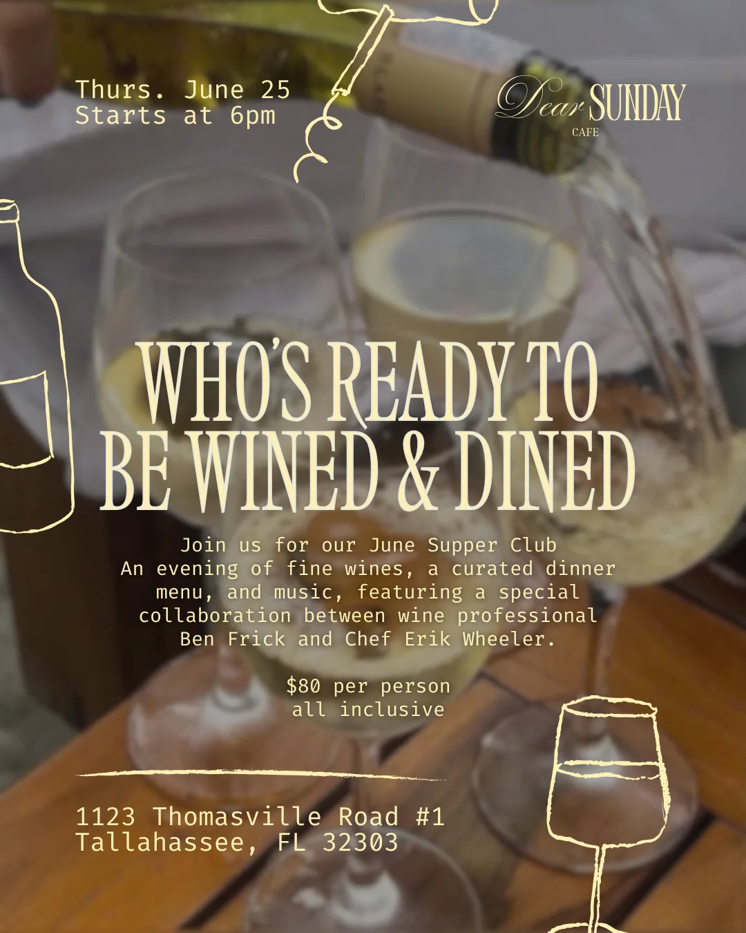 Wine glasses ready for a curated dining experience at a restaurant event