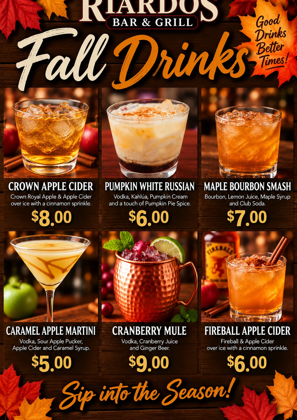 Oktoberfest beer menu featuring Southern Tier and Sam Adams selections