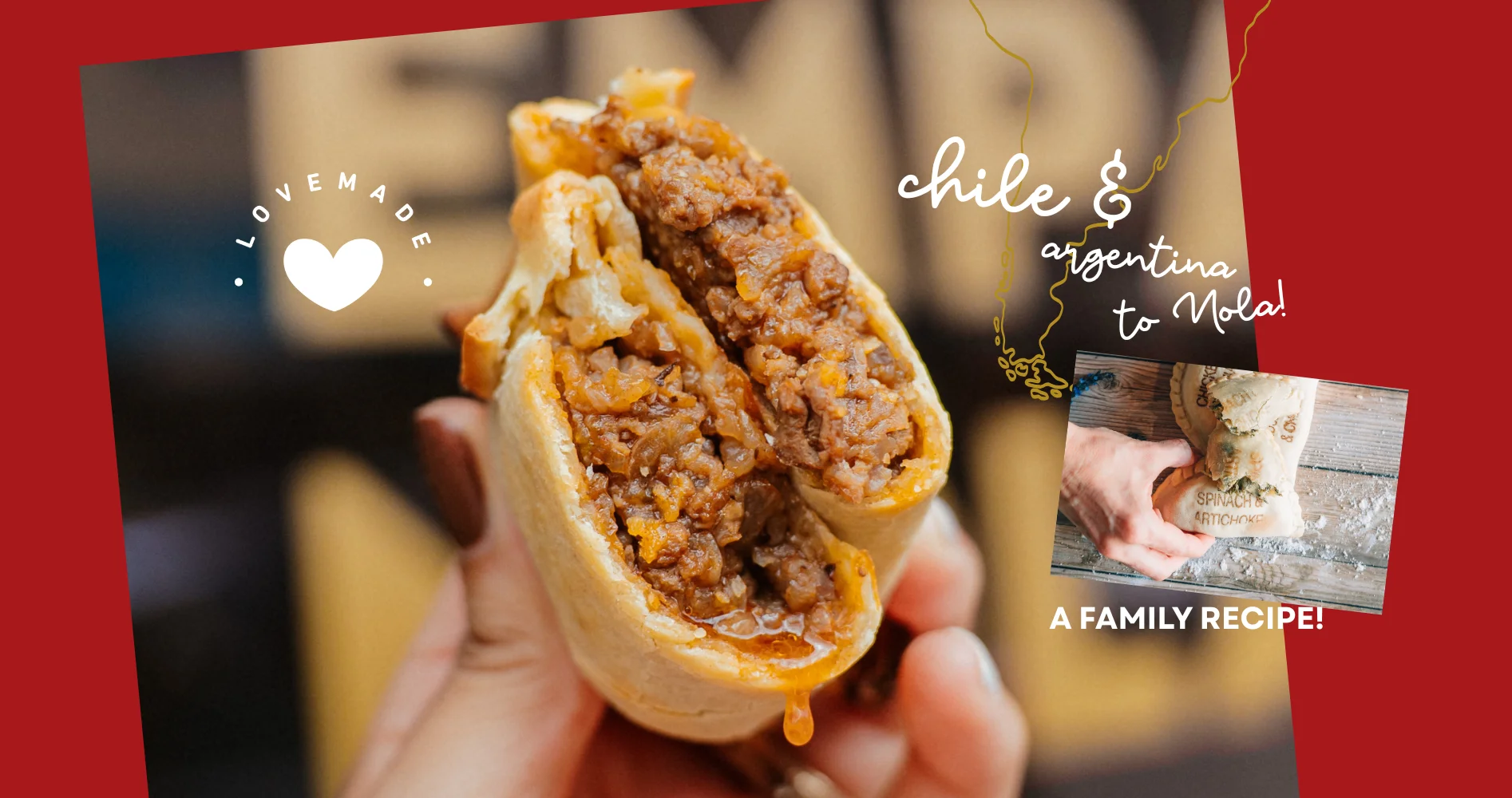 Argentinian empanada filled with savory meat