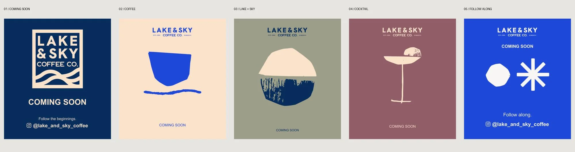 Lake & Sky Coffee Co. coming soon promotional graphic collage